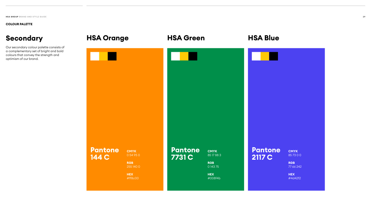 Colour palette — original manual PDF page 28